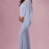 Velina Chiffon Cape in Powder Blue