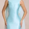 Venya Draped Mini Dress in Soft Aqua