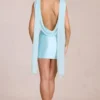 Venya Draped Mini Dress in Soft Aqua