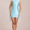 Venya Draped Mini Dress in Soft Aqua