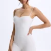 Vera Modal Sweetheart-Neck Low-Back Unitard in White