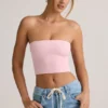 Verna Modal Strapless Crop Top in Baby Pink