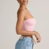 Verna Modal Strapless Crop Top in Baby Pink