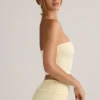 Verna Modal Strapless Crop Top in Buttercream Yellow