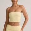 Verna Modal Strapless Crop Top in Buttercream Yellow