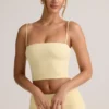 Verna Modal Strapless Crop Top in Buttercream Yellow