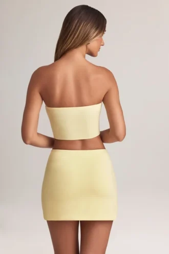 Verna Modal Strapless Crop Top in Lemon Sherbet