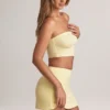 Verna Modal Strapless Crop Top in Lemon Sherbet