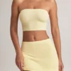 Verna Modal Strapless Crop Top in Lemon Sherbet