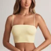 Verna Modal Strapless Crop Top in Lemon Sherbet
