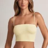 Verna Modal Strapless Crop Top in Lemon Sherbet