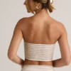 Verna Modal Strapless Crop Top in Pink Yellow Stripe