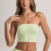 Verna Modal Strapless Crop Top in Sage Green