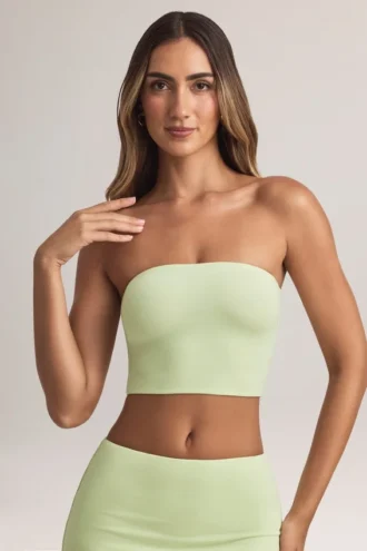 Verna Modal Strapless Crop Top in Sage Green