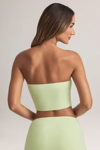 Verna Modal Strapless Crop Top in Sage Green