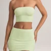 Verna Modal Strapless Crop Top in Sage Green