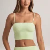 Verna Modal Strapless Crop Top in Sage Green