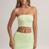 Verna Modal Strapless Crop Top in Sage Green