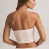 Verna Modal Strapless Crop Top in Stripe Print
