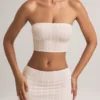 Verna Modal Strapless Crop Top in Stripe Print