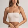Verna Modal Strapless Crop Top in Stripe Print