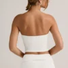 Verna Modal Strapless Crop Top in White