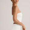 Verna Modal Strapless Crop Top in White