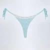 Vernazza Broderie Anglaise Side-Tie Thong Bikini Bottoms in Powder Blue