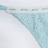 Vernazza Broderie Anglaise Side-Tie Thong Bikini Bottoms in Powder Blue