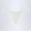 Vernazza Broderie Anglaise Side-Tie Thong Bikini Bottoms in White