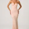 Vesna Embellished Sweetheart-Neck Fishtail Gown in Dusty Rose