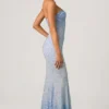 Vesna Embellished Sweetheart-Neck Fishtail Gown in Sky Blue