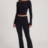 Vevina Modal Mid-Rise Flared Trousers in Black