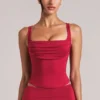 Veya Square-Neck Top  in Cherry Red