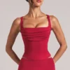 Veya Square-Neck Top  in Cherry Red