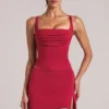 Veya Square-Neck Top  in Cherry Red
