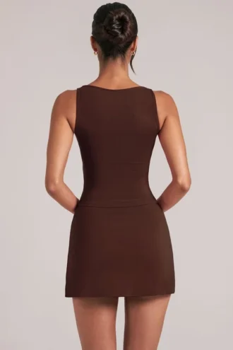 Veya Square-Neck Top  in Chocolate Brown