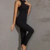 Vida Racer Neck Jumpsuit in Black