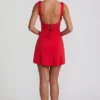 Violetta Tie Up Back Mini Dress in Red