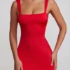 Violetta Tie Up Back Mini Dress in Red