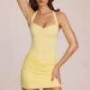 Viona Modal Mini Dress in Lemon Yellow