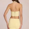 Virella Denim Low-Rise Skort in Lemon Yellow