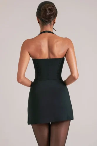 Vita Longline Halterneck Top  in Black