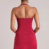 Vita Longline Halterneck Top  in Cherry Red