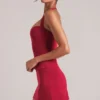 Vita Longline Halterneck Top  in Cherry Red