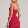 Vita Longline Halterneck Top  in Cherry Red