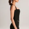 Vivee Modal Square-Neck Top in Black