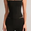 Vivee Modal Square-Neck Top in Black