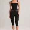 Vivee Modal Square-Neck Top in Black