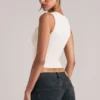 Vivee Modal Square-Neck Top in Ivory